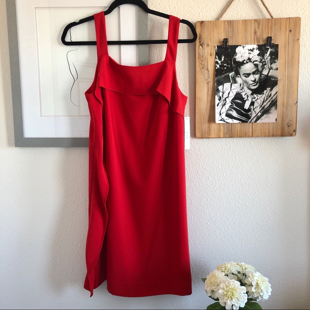 Antonio Melani Red Dress with Ruffle Detail